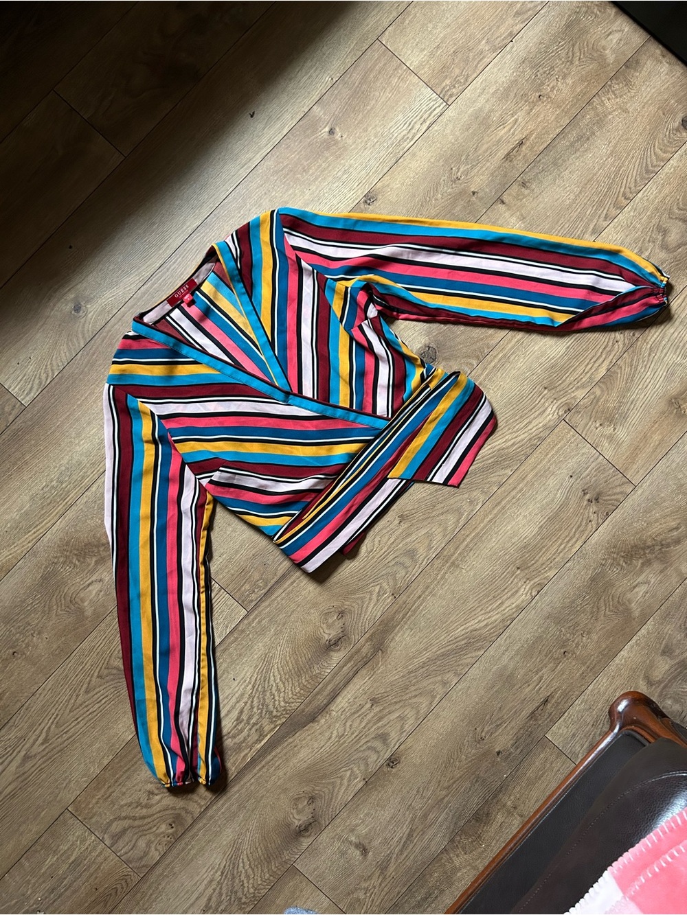 Guess Multicolor Striped Long Sleeve Top - Picture 3 of 9